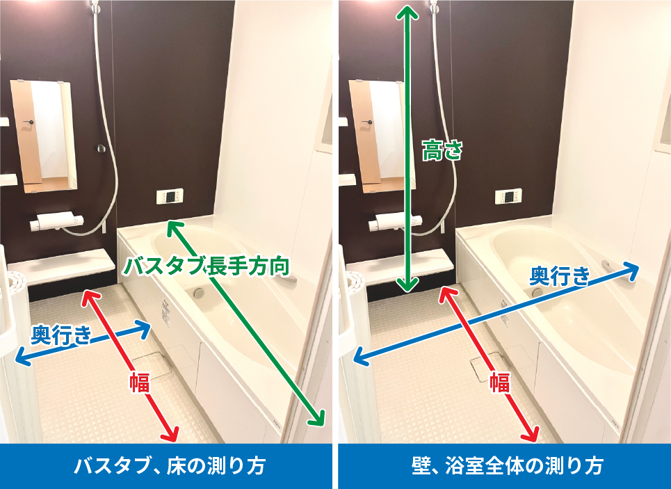 施工箇所の幅・奥行き・長さをそれぞれ計測してください。